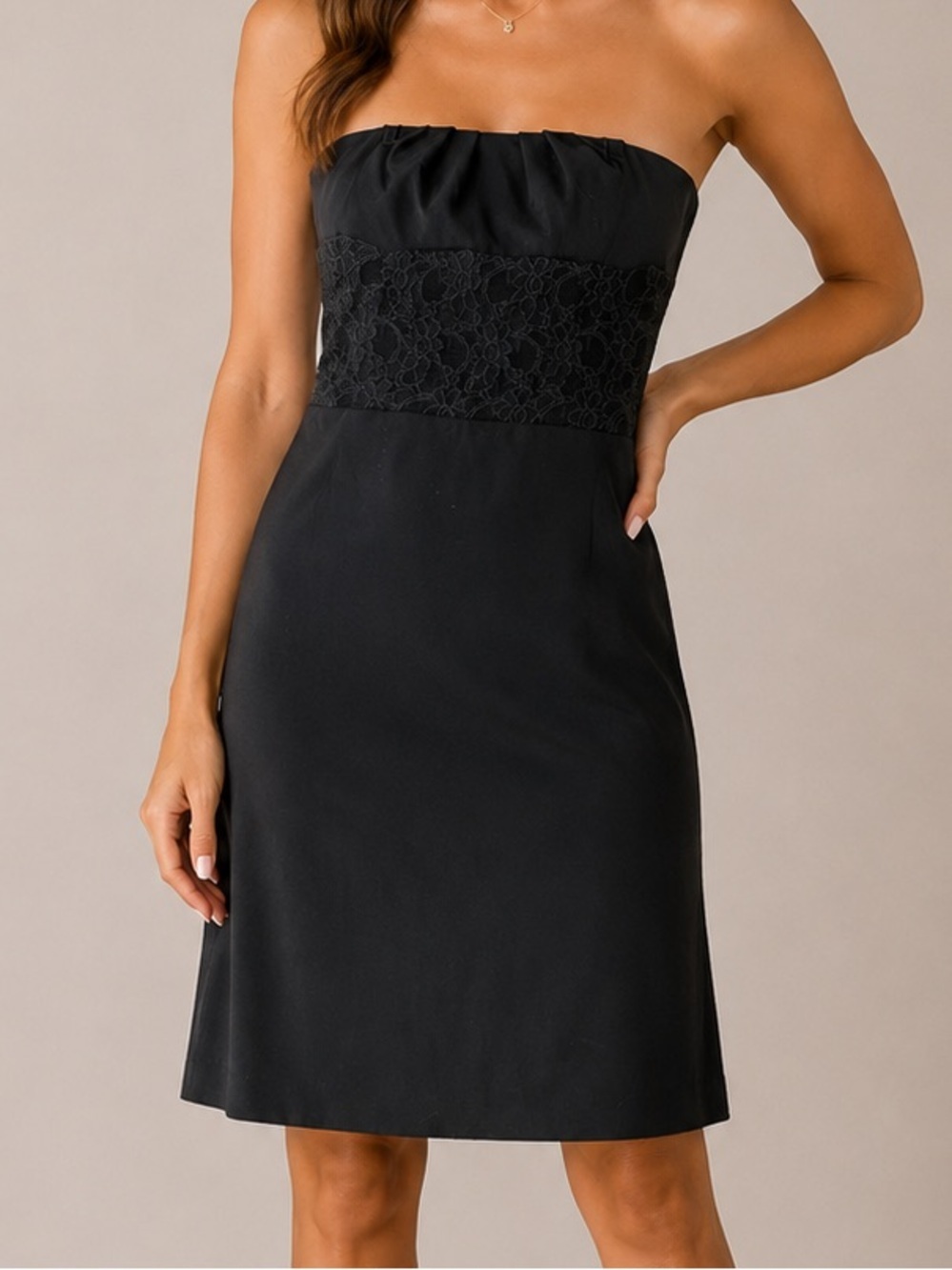 White House Black Market Strapless Black Dress